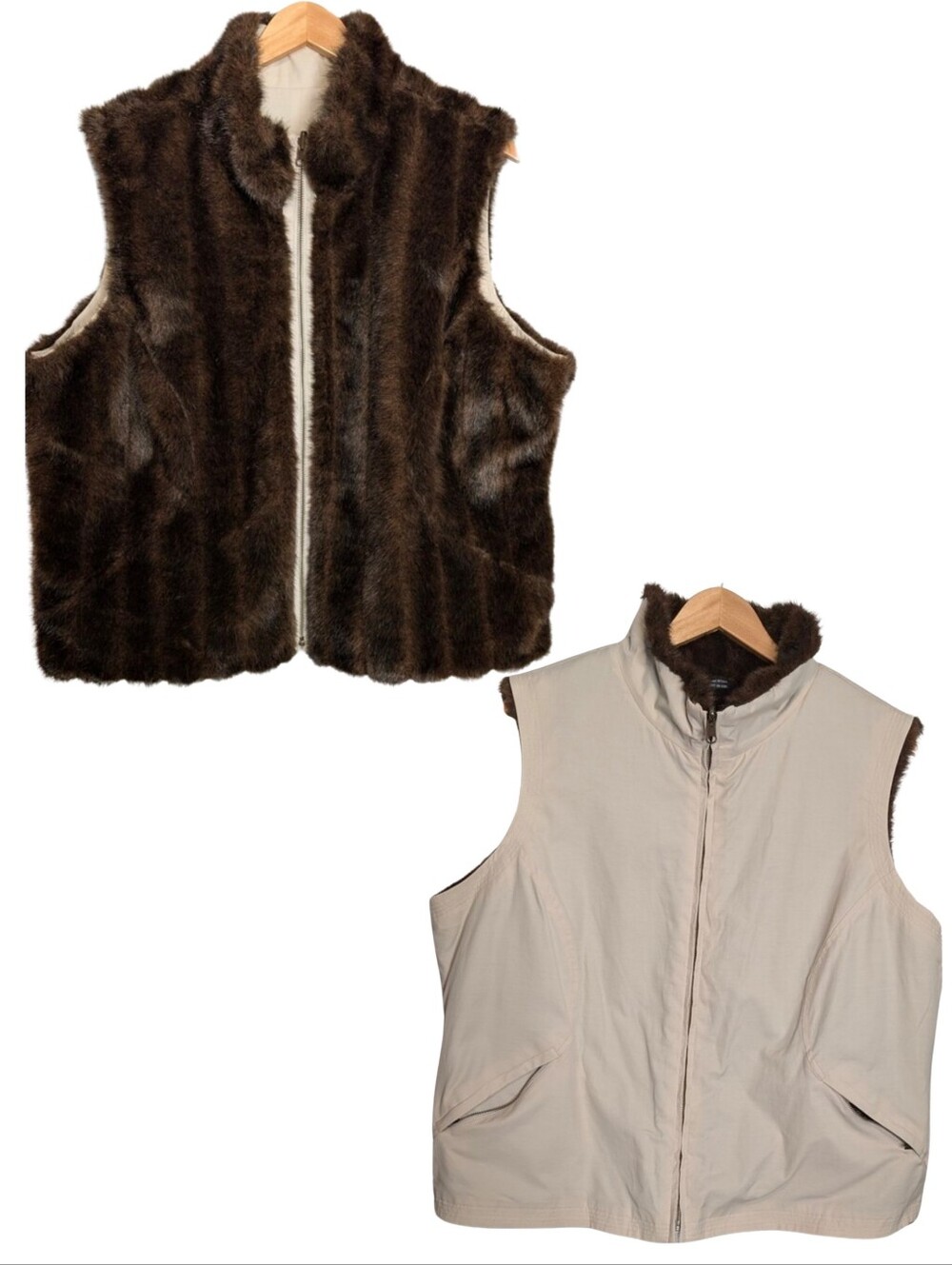 Tribal Reversible Faux Fur Vest. Size XL